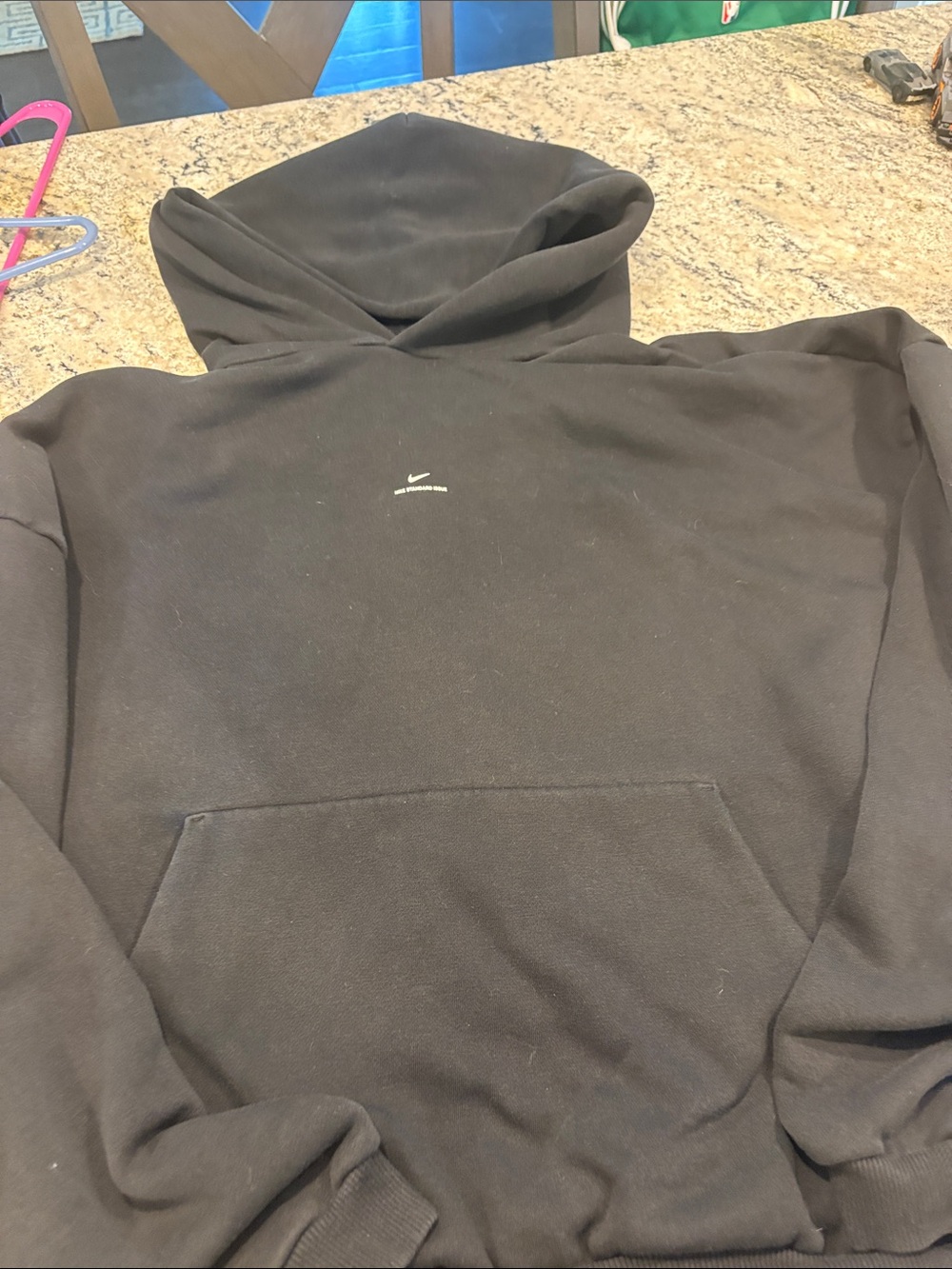 Nike Black Pullover Hoodie with Small White Swoosh